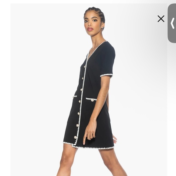 ✨ Elegant Black & White Mini Dress – Size 2 ✨ - Picture 2 of 12